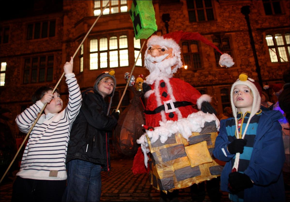 Christmas lantern parade in Winchester.