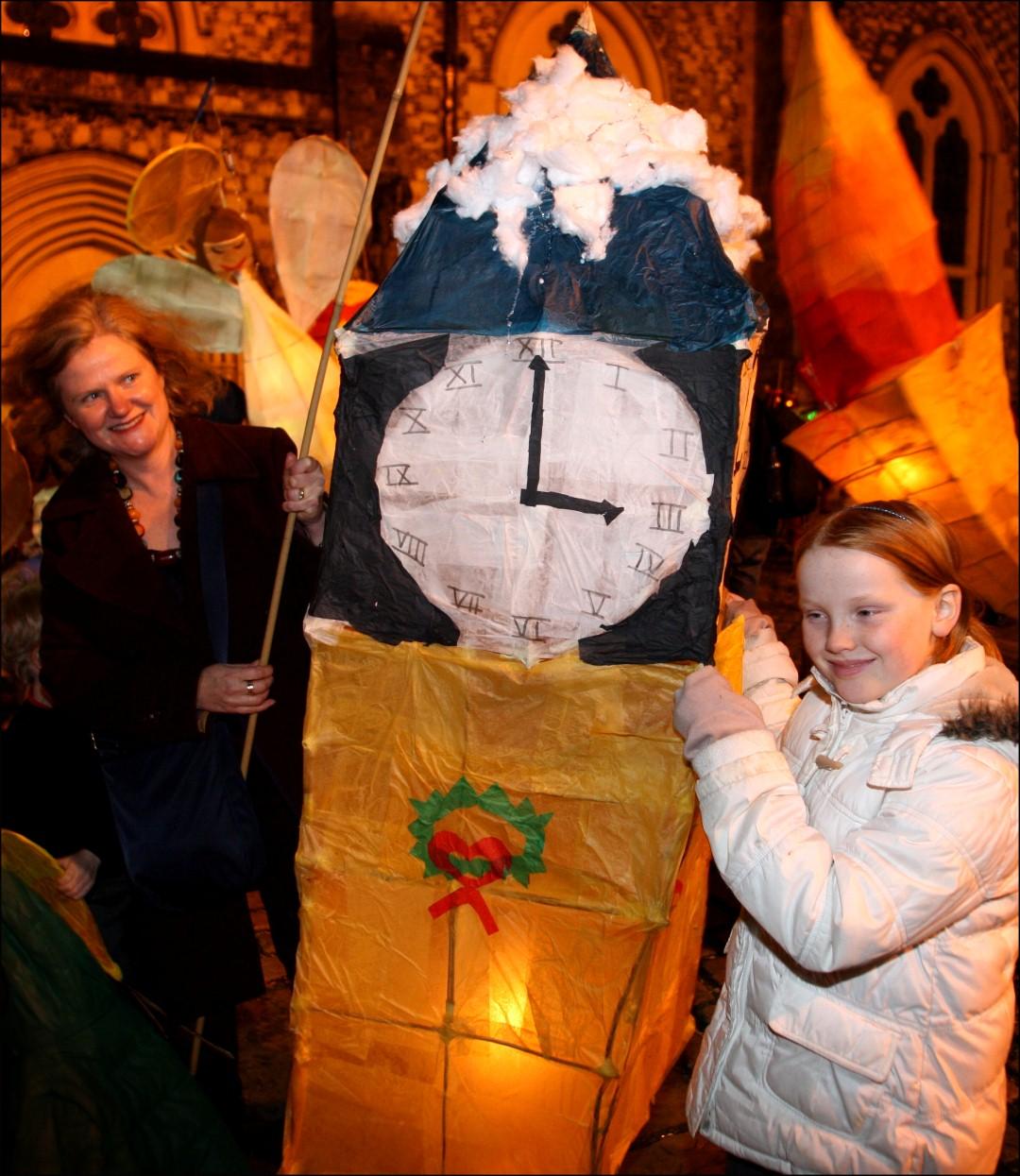 Christmas lantern parade in Winchester.