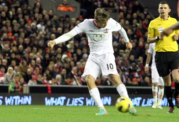 Picture from the Barclay's Premier League match between Liverpool and Saints. The unauthorised downloading, editing, copying, or distribution of this image is strictly prohibited.