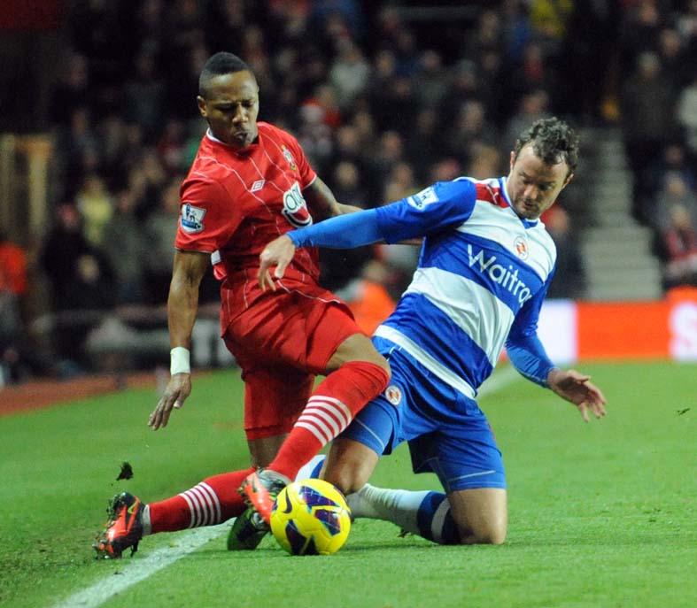 Picture from the Barclay's Premier League clash between Saints and Reading at St Mary's Stadium. The unauthorised downloading, editing, copying, or distribution of this image is strictly prohibited.