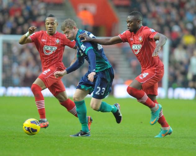 Picture from the Saints v Sunderland game at St Mary's Stadium. The unauthorised downloading, editing, copying, or distribution of this image is strictly prohibited.