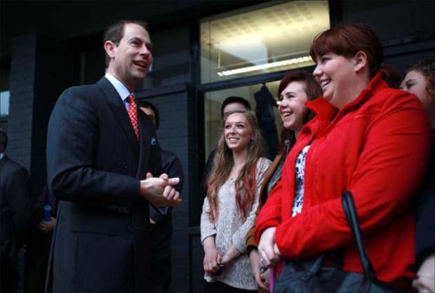 The Earl of Wessex meets students at Winchester University this morning.