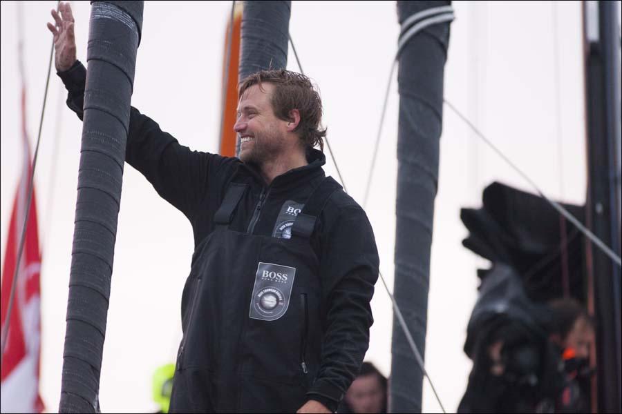 Pictures of Alex Thomson's record breaking finish to the Vendee Globe round the world yacht race. Images by Mark Lloyd and the Press Association.