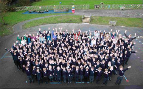 Pupils at the Buddens Road primary school.