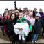 University of Southampton students and pupils from Toynbee school with Derek the bear before take off