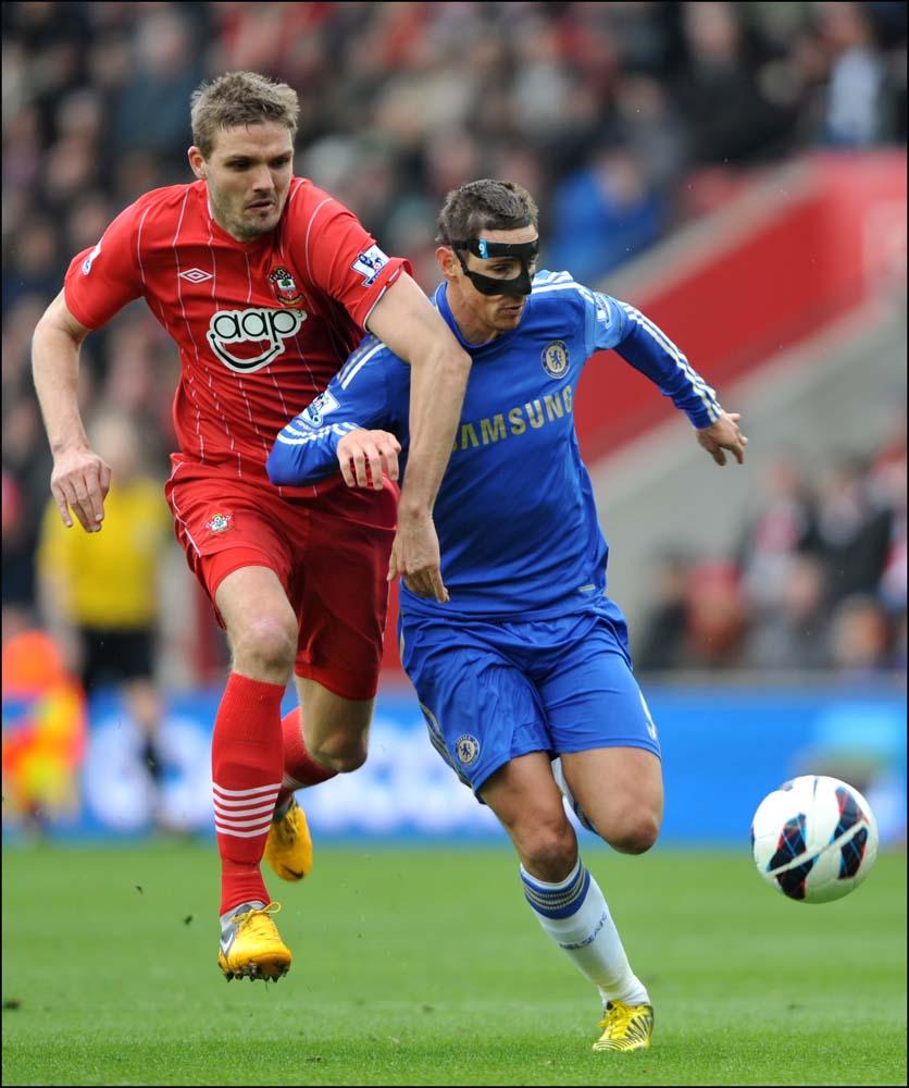 Pictures from the Barclays Premier League clash between Saints and Chelsea at St Mary's Stadium. The unauthorised downloading, editing, copying, or distribution of this image is strictly prohibited.