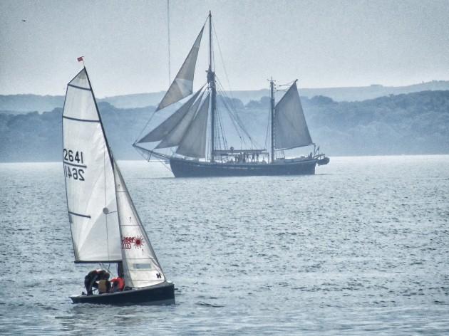 Old and new boats on the Solent, by Echo reader Paul Baker. Caught on Camera August 3, 2012.