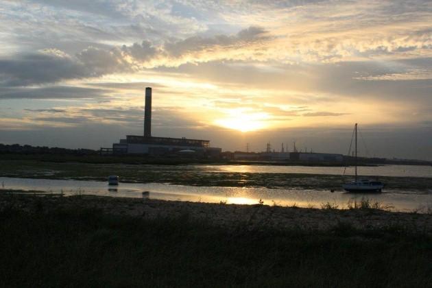 The tide's out at sunset over Fawley power station and oil refinery as seen from Calshot Beach, by Daily Echo reader Terry Aimes. Caught on Camera September 17, 2012.