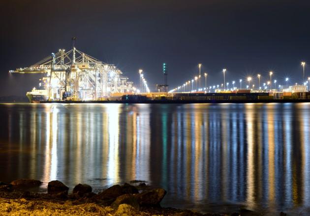 Southampton docks at night, by Daily Echo reader Sarah Penfold of Lyndhurst. Caught on Camera October 2, 2012. 