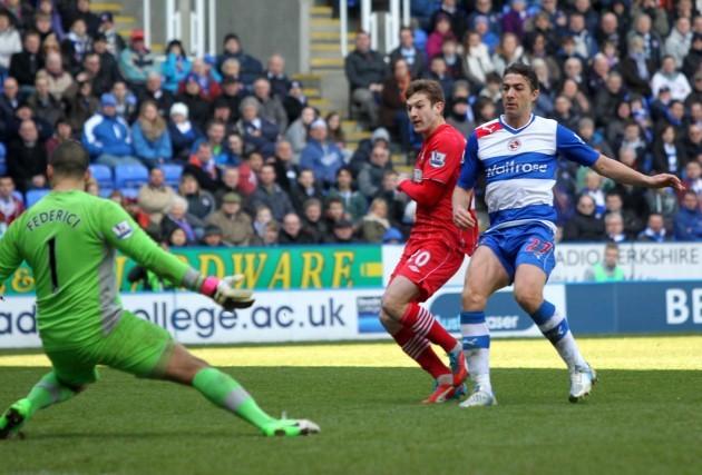 Photo from the Barclay's Premier League clash between Reading and Saints at Madejski Stadium. The unauthorised downloading, copying, editing, or distribution of this image is strictly prohibited.