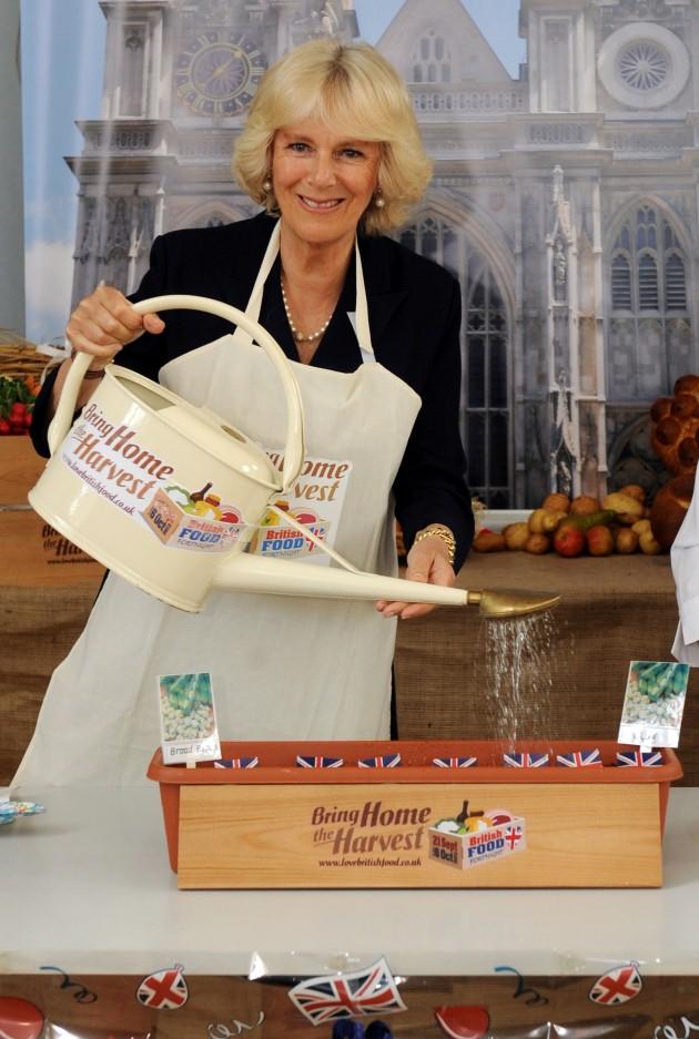 Duchess of Cornwall during her visit to Godolphin Junior School in Slough.
Picture date: Wednesday April 24, 2013. During the visit, the Duchess launched British Food Fortnight's new competition which is challenging schoolchildren from across the country