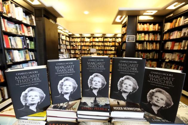 The biography of Margaret Thatcher which goes on sale today, at Waterstones in Piccadilly, Central London.
Picture date: Tuesday April 23, 2013.
