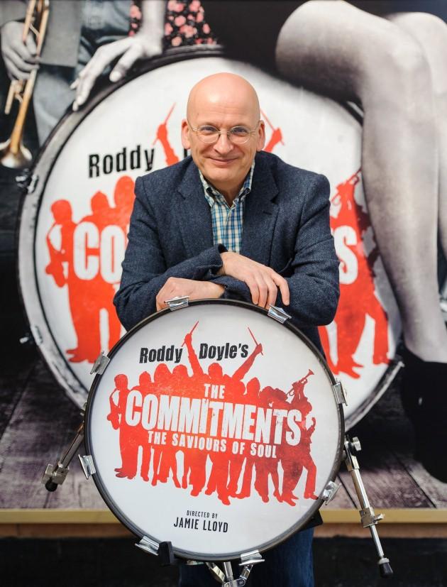 Author Roddy Doyle at the Palace Theatre in central London for the press launch of The Commitments, the west end show based on Doyle's novel, which will open for previews from 21 September 2013.
Picture date: Tuesday April 23, 2013. 