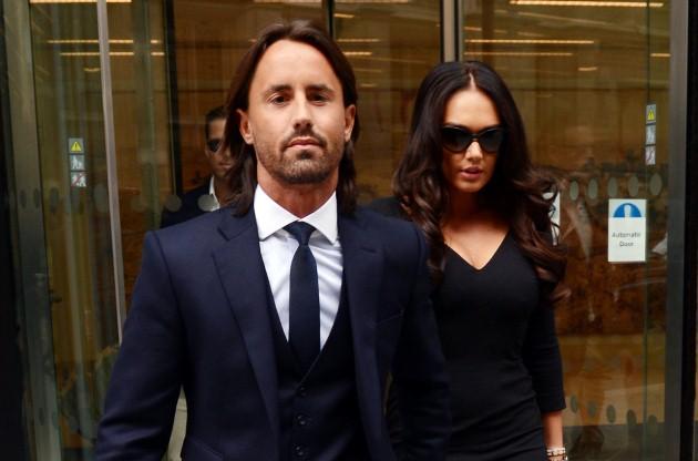 Tamara Ecclestone leaves the High Court in London today with Jay Rutland, where she is suing an ex-boyfriend who attempted to blackmail her.
Picture date: Monday April 22, 2013.