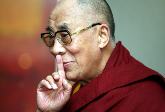 The Dalai Lama, during a press conference in Derry city centre, in Northern Ireland where he has said there is no alternative to the peace process .
Picture date: Thursday April 18, 2013.