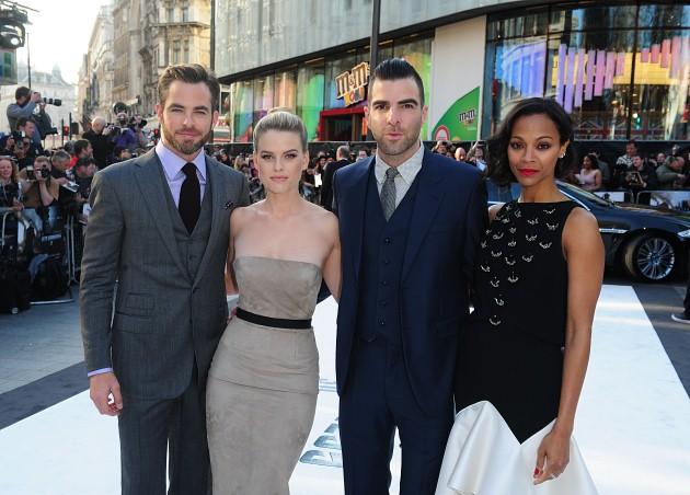 Chris Pine, Alice Eve, Zachary Quinto and Zoe Saldana arriving for the premiere of Star Trek Into Darkness at the Empire Leicester Square, London.