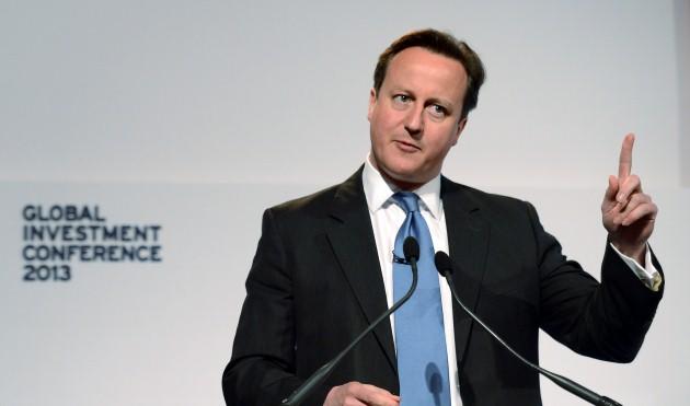 Prime Minister David Cameron addresses the Global Investment Conference in London today hosted by UK Trade and Investment.
Picture date: Thursday May 9, 2013
