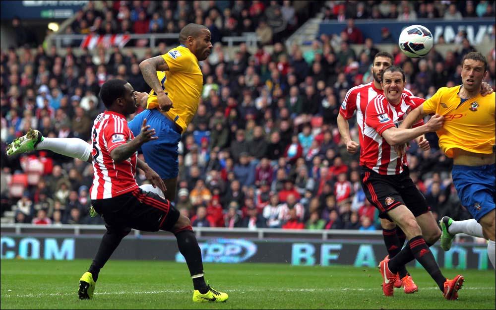 Pictures from the Barclay's Premier League clash between Sunderland and Saints at the Stadium of Light. The unauthorised downloading, editing, copying, or distribution of this image is strictly prohibited.