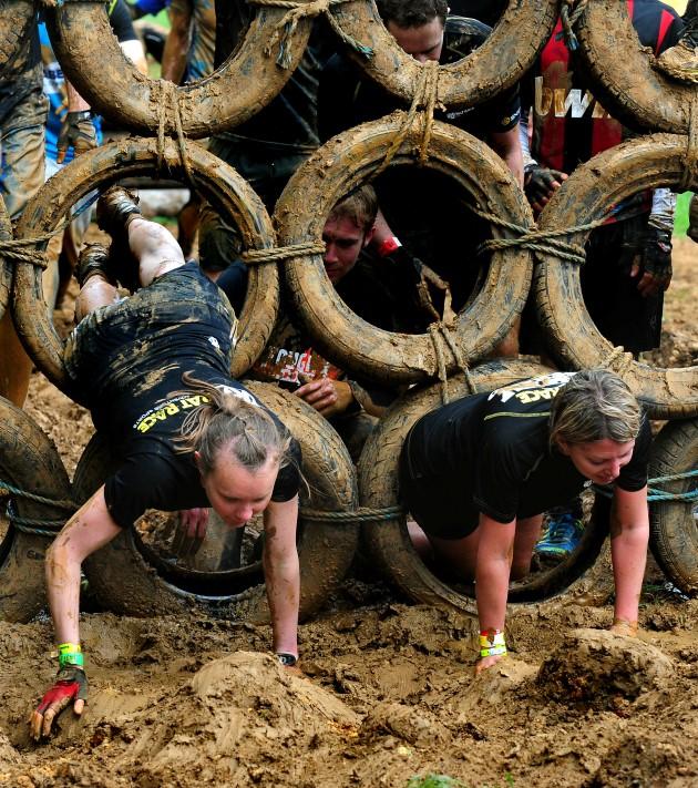 Competitors taking part in the Race Race Dirty weekend at Burghley House, Stamford.
Picture date: Saturday May 11, 2013. Rat Race consists of 200 obstacles over 20 differently-themed zones over a distance of 20 miles
