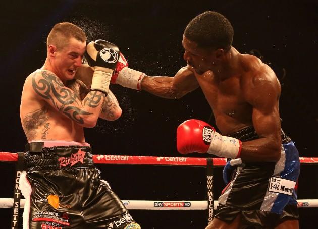 Ricky Burns (left) in action against Jose Gonzalez during the WBO Lightweight bout at the Emirates Arena, Glasgow.
Picture date: Saturday May 11, 2013