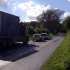 The scene on Stockbridge Road.