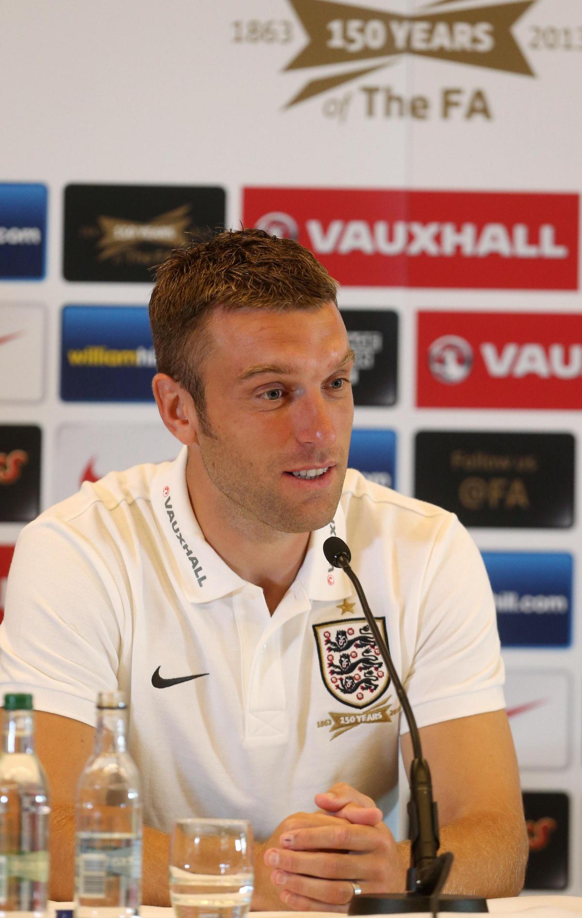 Rickie Lambert faces the press in his first media engagement as an England player