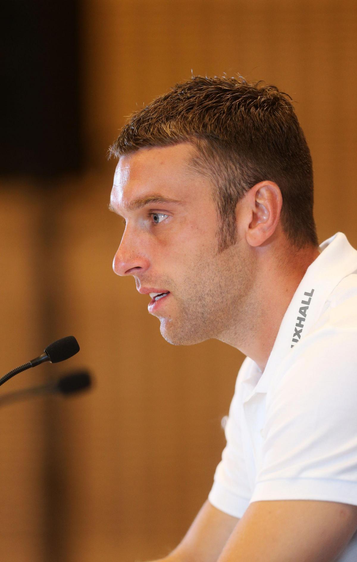 Rickie Lambert faces the press for the first time as an England player