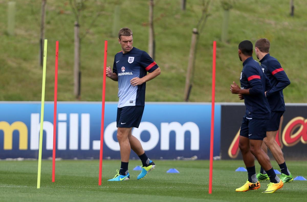 Fitness work for Rickie Lambert with the England squad