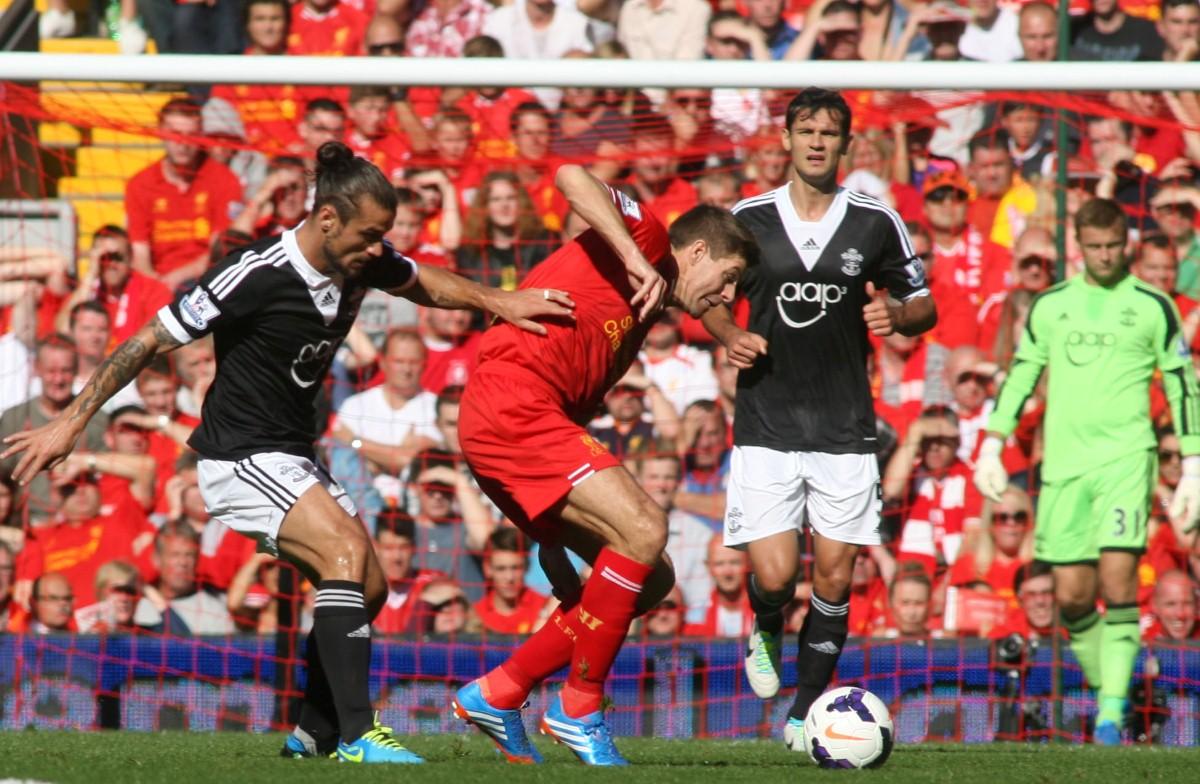 Picture from Liverpool v Saints at Anfield. The unauthorised donwloading, editing, copying, or distribution of this image is strictly prohibited.
