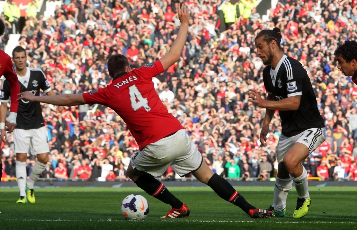 Pictures from the Barclay's Premier League clash between Manchester United v Saints at Old Trafford. The unauthorised downloading, editing, copying, or distribution of this image is strictly prohibited.