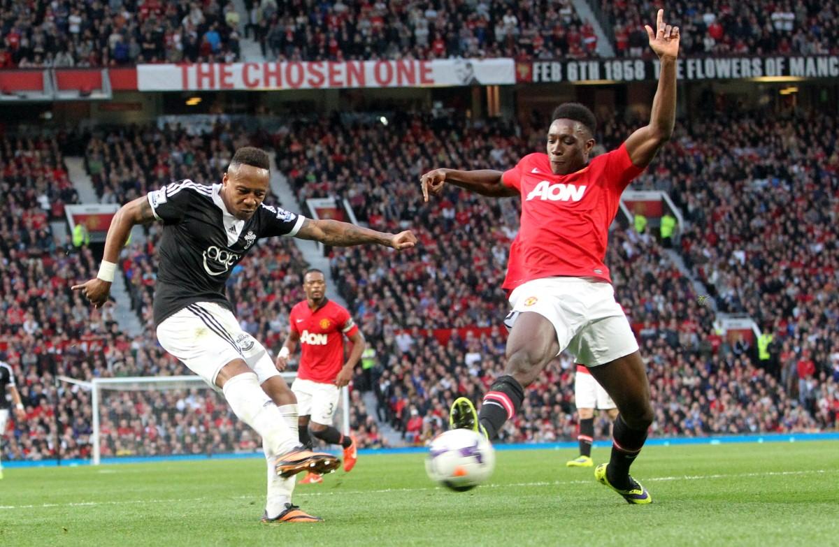 Pictures from the Barclay's Premier League clash between Manchester United v Saints at Old Trafford. The unauthorised downloading, editing, copying, or distribution of this image is strictly prohibited.