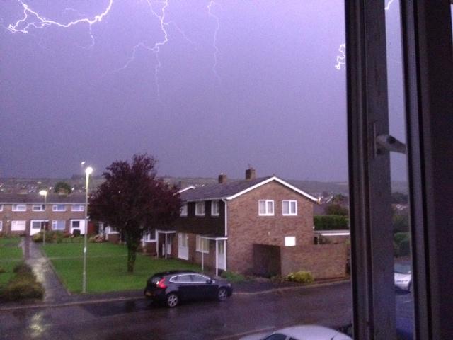 Lightning over Woolston. Photo by Robert Rogers. 