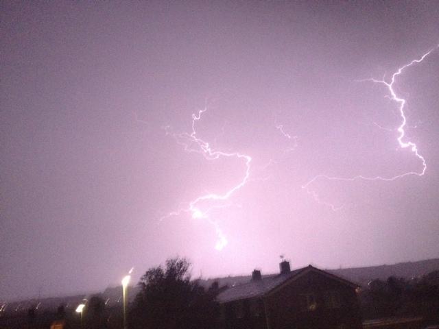 Lightning over Woolston. Photo by Robert Rogers.