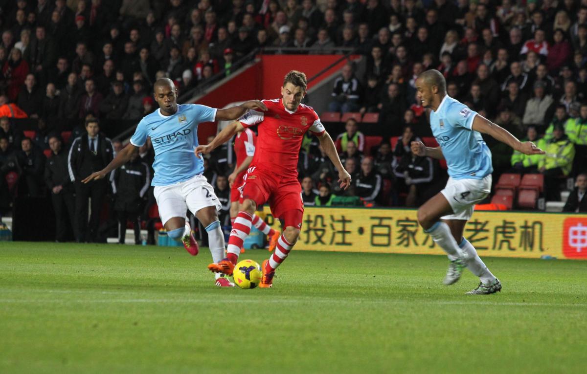 Picture from the Barclay's Premier League clash between Saints v Manchester City at St Mary's Stadium. The unauthorised downloading, editing, copying, or distribution of this image is strictly prohibited.