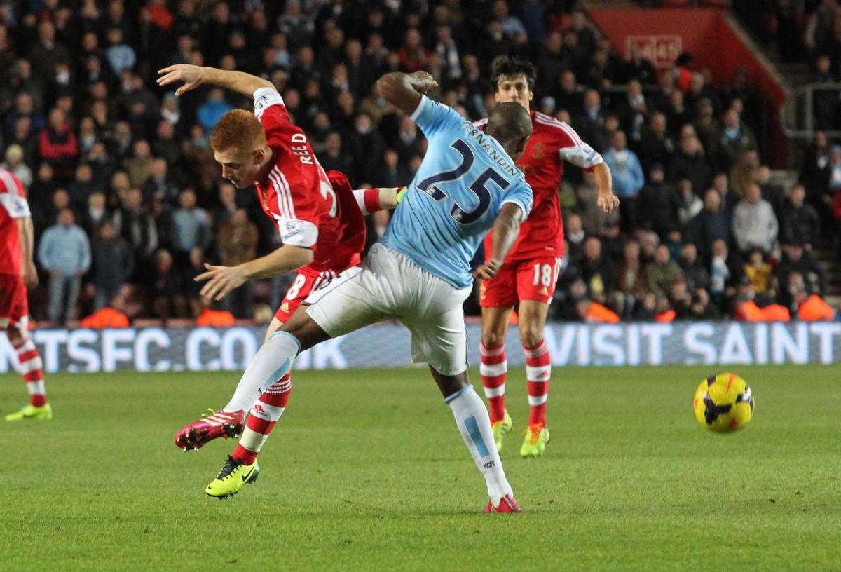 Picture from the Barclay's Premier League clash between Saints v Manchester City at St Mary's Stadium. The unauthorised downloading, editing, copying, or distribution of this image is strictly prohibited.