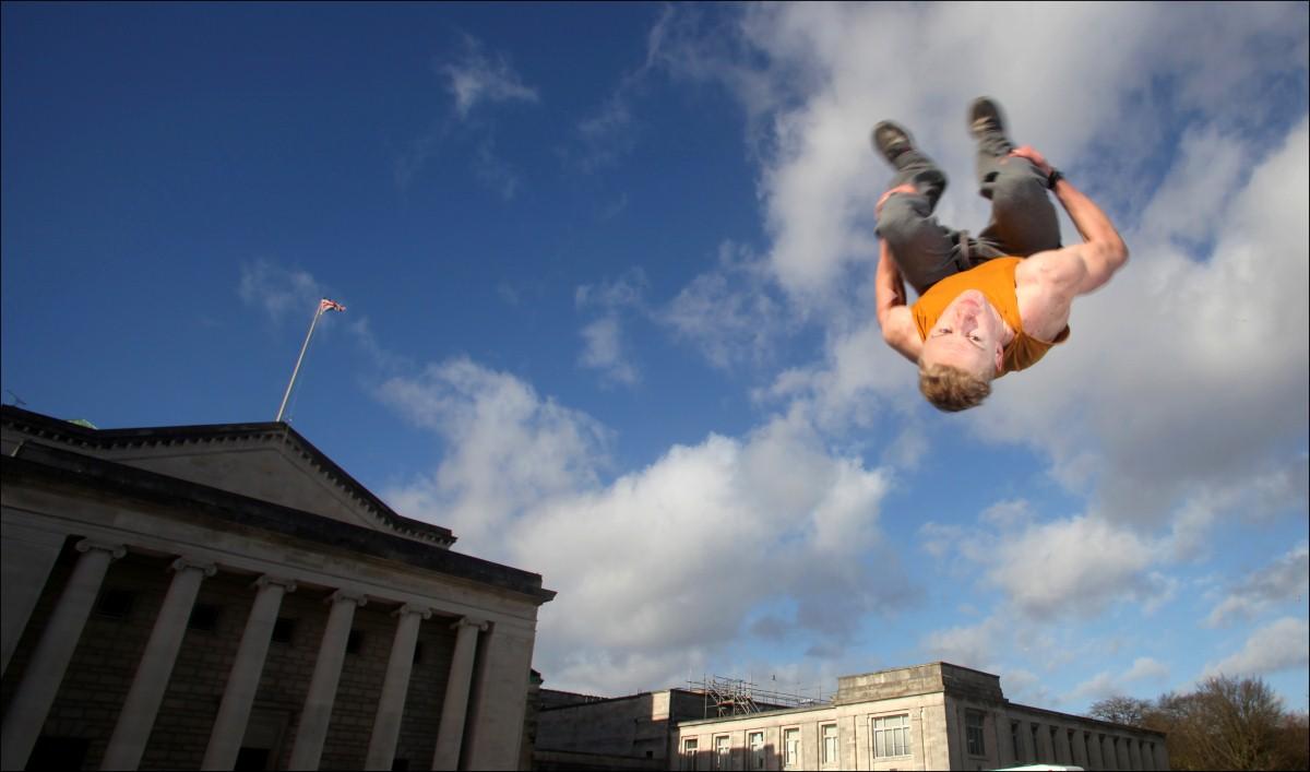 The Year in Pictures - 2013 - Athlete Jed Denham was captured on camera engaging in parkour in Southampton. January 30, 2013.