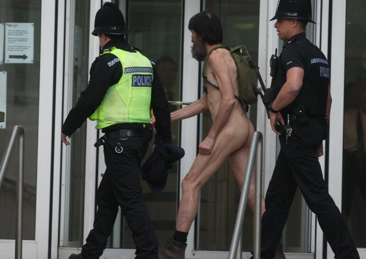 The Year in Pictures - 2013 - Naked rambler Steve Gough was arrested for breaching his ASBO at Southampton Magistrates Court. February 28, 2013.