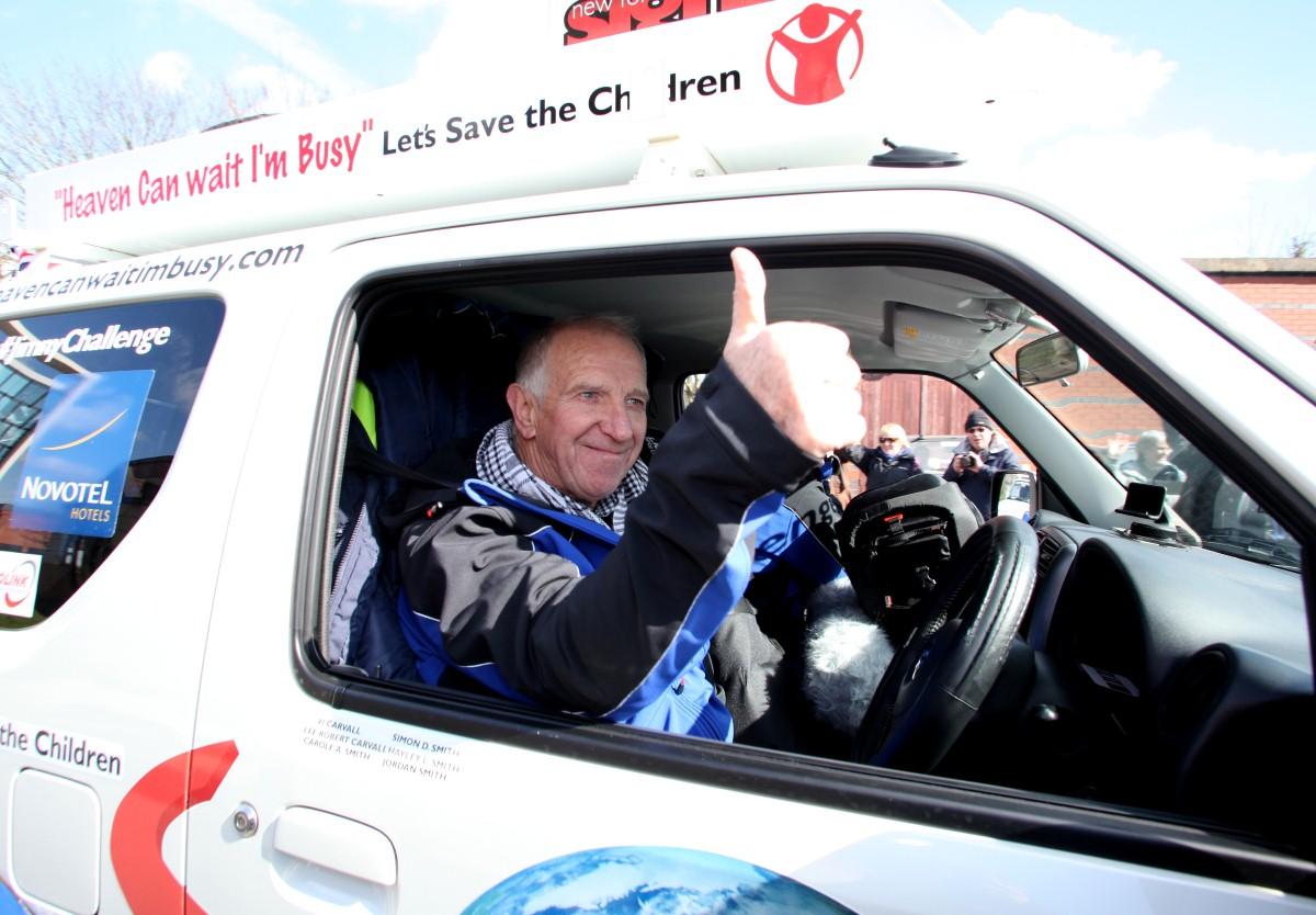 The Year in Pictures - 2013 - Les Carvell and his team set off on their charity drive around the world. March 31, 2013.