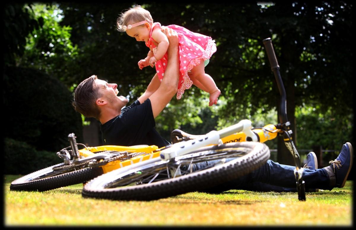 The Year in Pictures - 2013 - Freeride Mountainbike rider Grant Fielder was pictured with his daughter Poppy at his home in Romsey, ahead of his trip to Canada for a large event. This marked the comeback for Grant after his bikes were stolen.