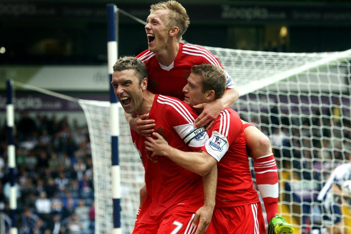 The Year in Pictures - 2013 - Rickie Lambert scored for Southampton against West Bromwich Albion at The Hawthorns.August 19, 2013.