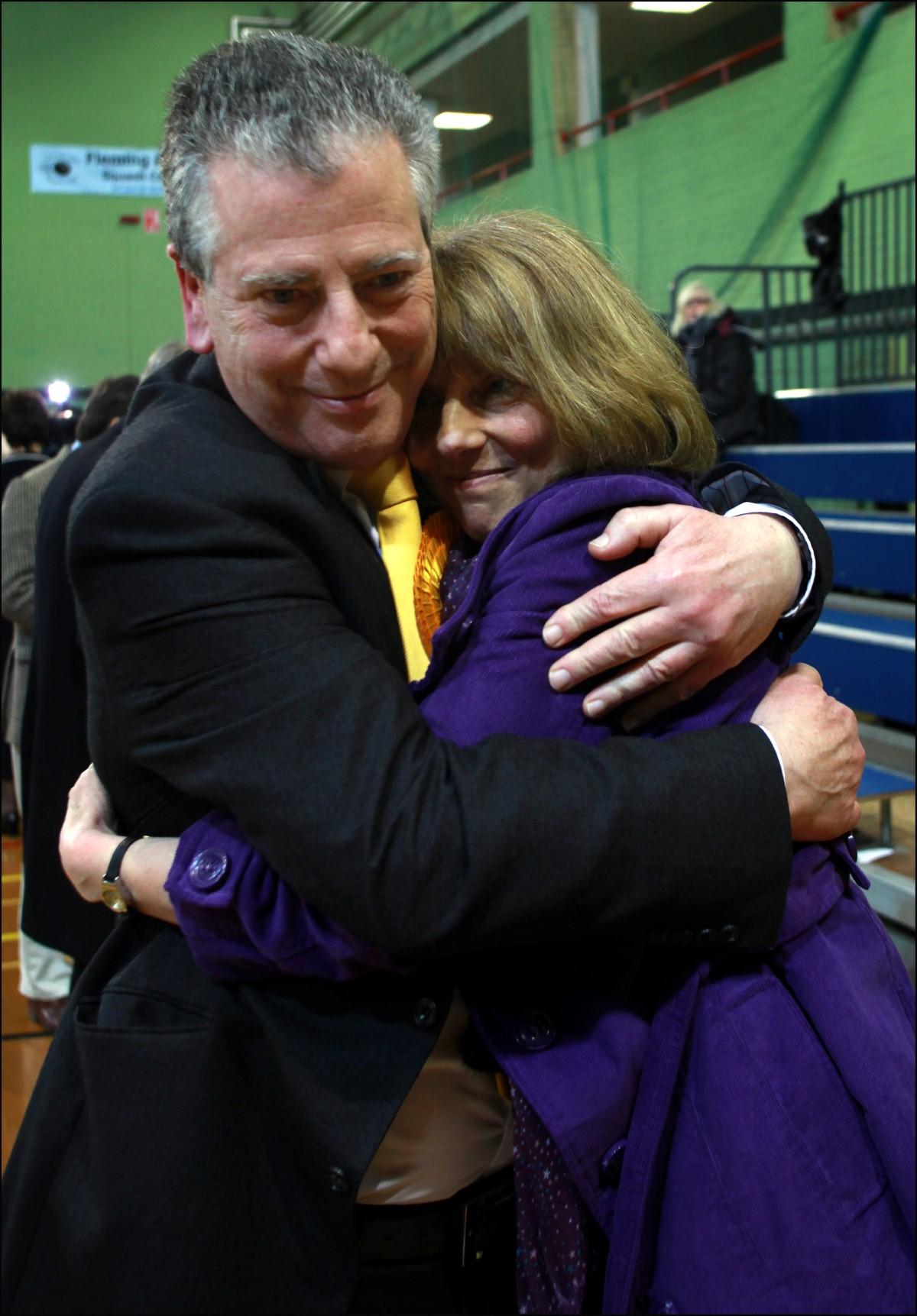 The Year in Pictures - 2013 - Liberal Democrat Mike Thornton celebrated victory with his wife Peta at the Eastleigh by-election. March 1, 2013.