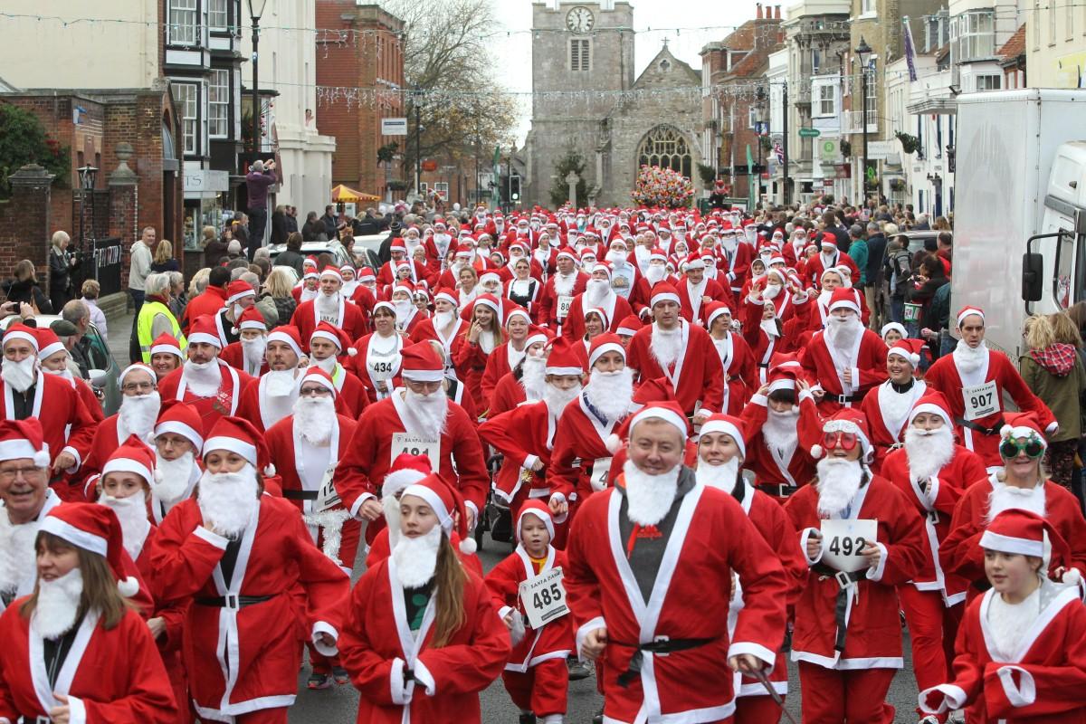 The Year in Pictures - 2013 - Lymington Santa Dash in aid of Oakhaven Hospice. December 8, 2013.