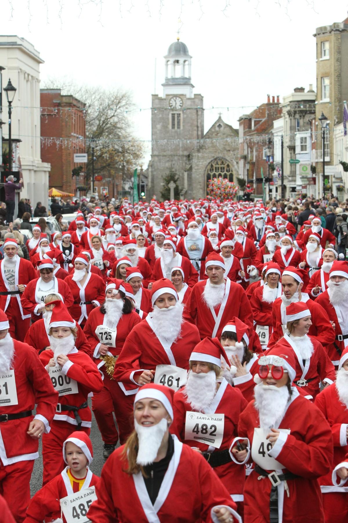 The Year in Pictures - 2013 - Lymington Santa Dash in aid of Oakhaven Hospice. December 8, 2013.