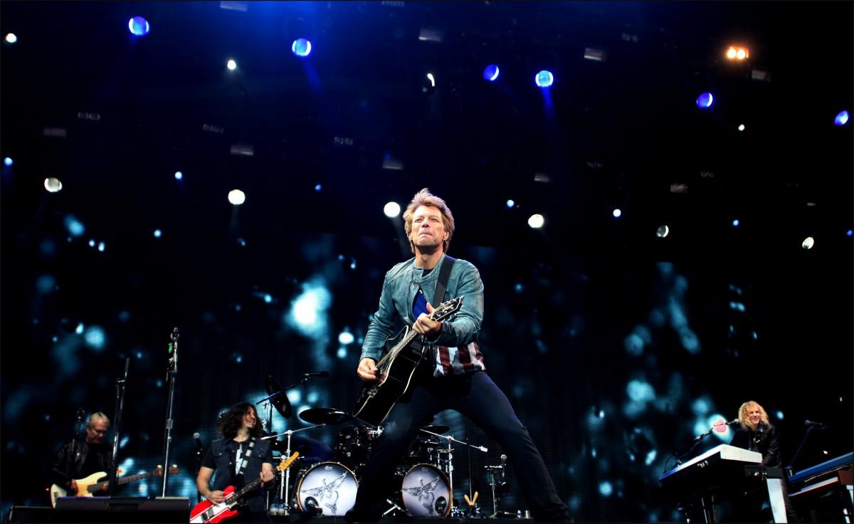 The Year in Pictures - 2013 - Jon Bon Jovi of Bon Jovi at Isle of Wight Festival. June 16, 2013.