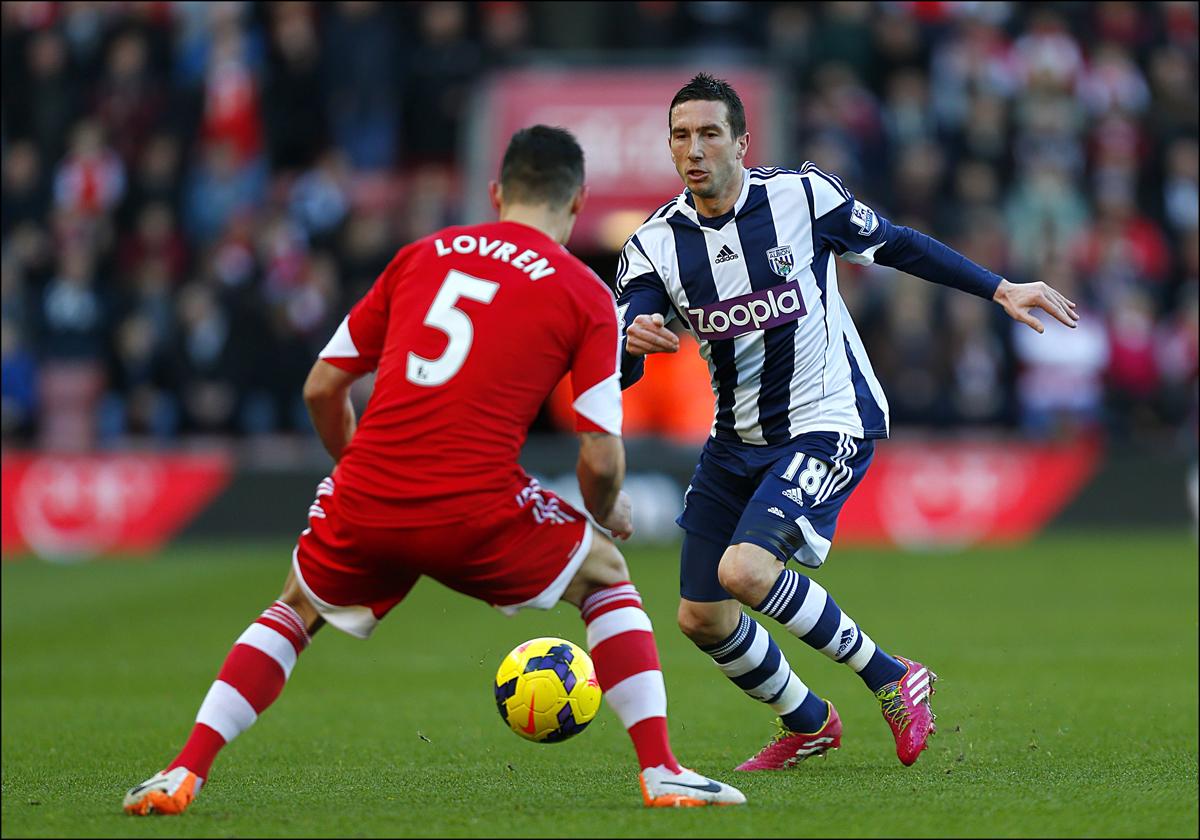 Pictures from the clash between Saints and West Bromwich Albion at St Mary's Stadium. The unauthorised downloading, editing, copying, or distribution of this image is strictly prohibited.