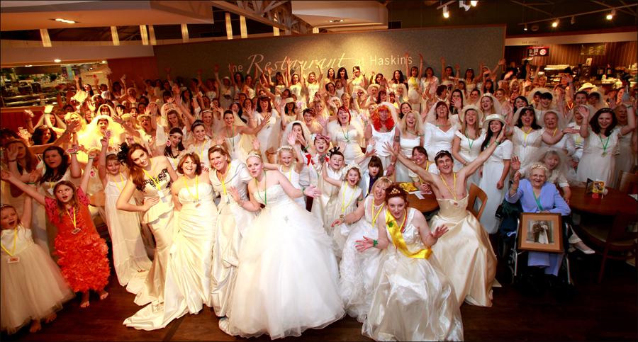 Brides in the aisles world record attempt.
