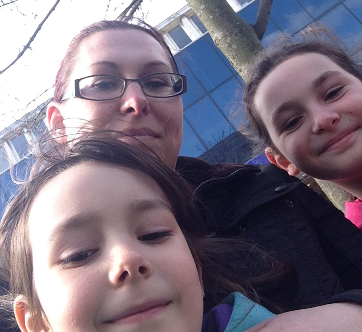 Justyna Wiel Gosz, 23 with her daughters Michalina, 9 and Eva, 6 from Swaythling