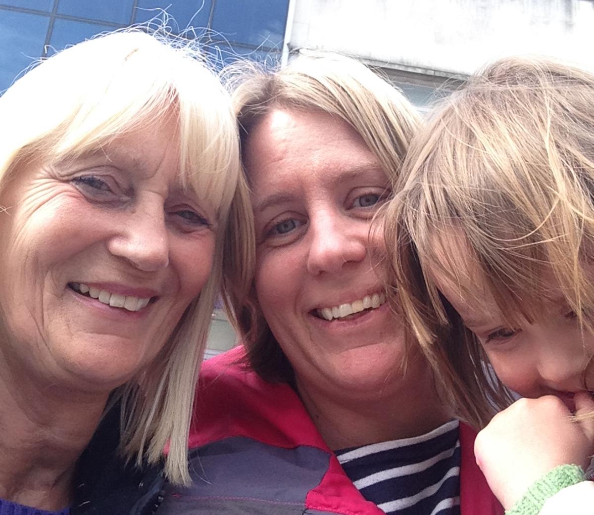 Brenda Penwarden, 63 with her daughter Nicky Hanslip, 40 and grandaughter Daisy, 3 from the New Forest