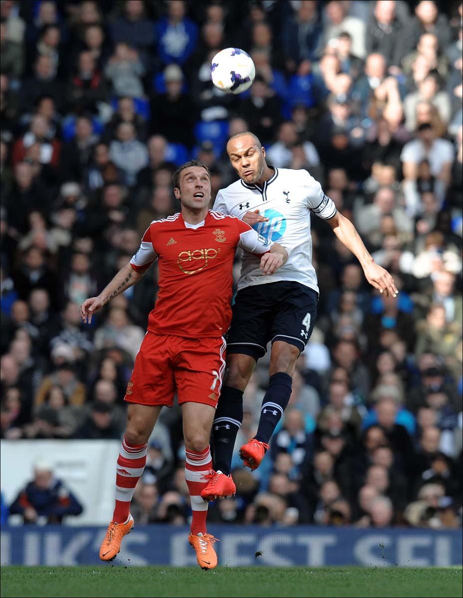 Pictures from the Barclays Premier League clash between Tottenham Hotspur and Saints at White Hart Lane. The unauthorised downloading, editing, copying, or distribution of this image is strictly prohibited.