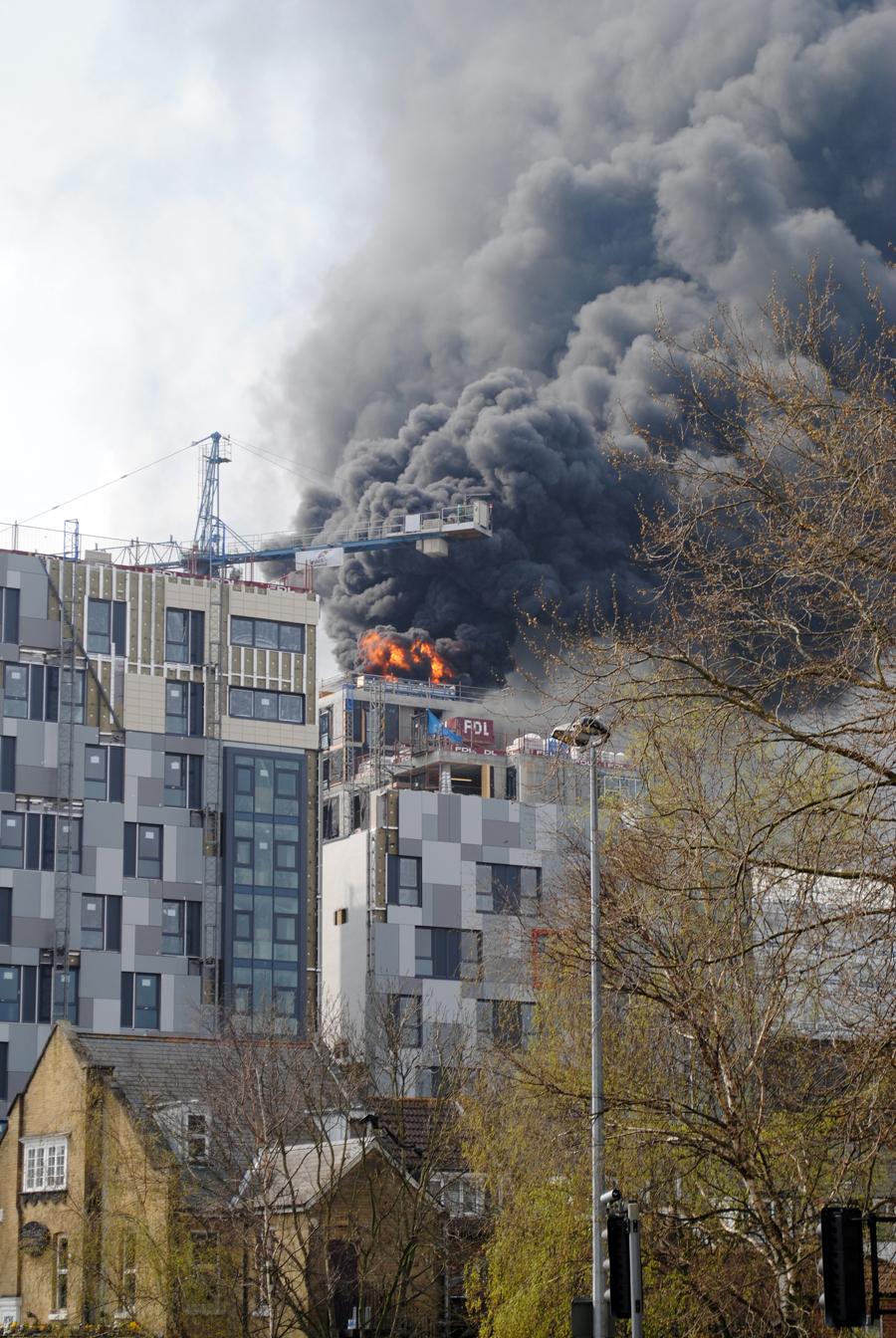Daily Echo staff and reader pictures of the fireball and drama that engulfed the new Mayflower Halls students residence in Southampton city centre.